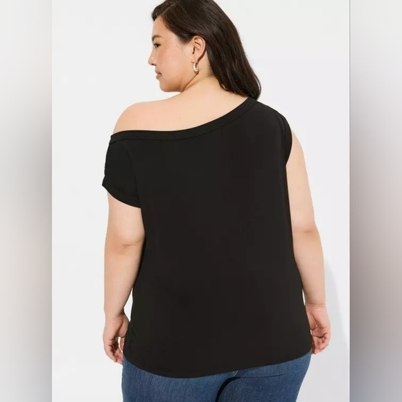 Torrid Studio Net Off Shoulder Cowl Top 2x Black New NWT - Picture 4 of 10